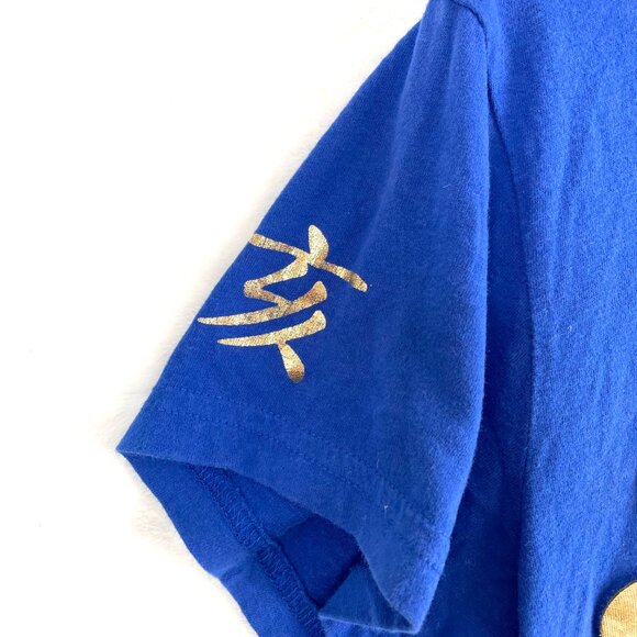 Superdry T Shirt Womens US Size 8 Small Royal Blue Metallic Logo - Picture 4 of 8